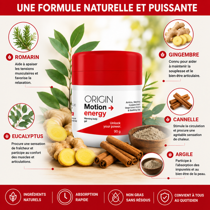 Motion Energy™ – Gel Chauffant pour Articulations et Muscles